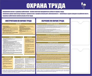 С160 Стенд охрана труда (1200х1000 мм, пластик ПВХ 3мм, алюминиевый багет золотого цвета) - Стенды - Стенды по охране труда - магазин "Охрана труда и Техника безопасности"